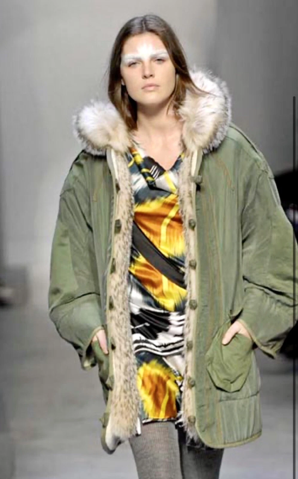 *BALENCIAGA* Abito in seta Nicolas Ghesquière 4k Runway FW 2007 Ikat nuovo con etichette FR 40 US 6