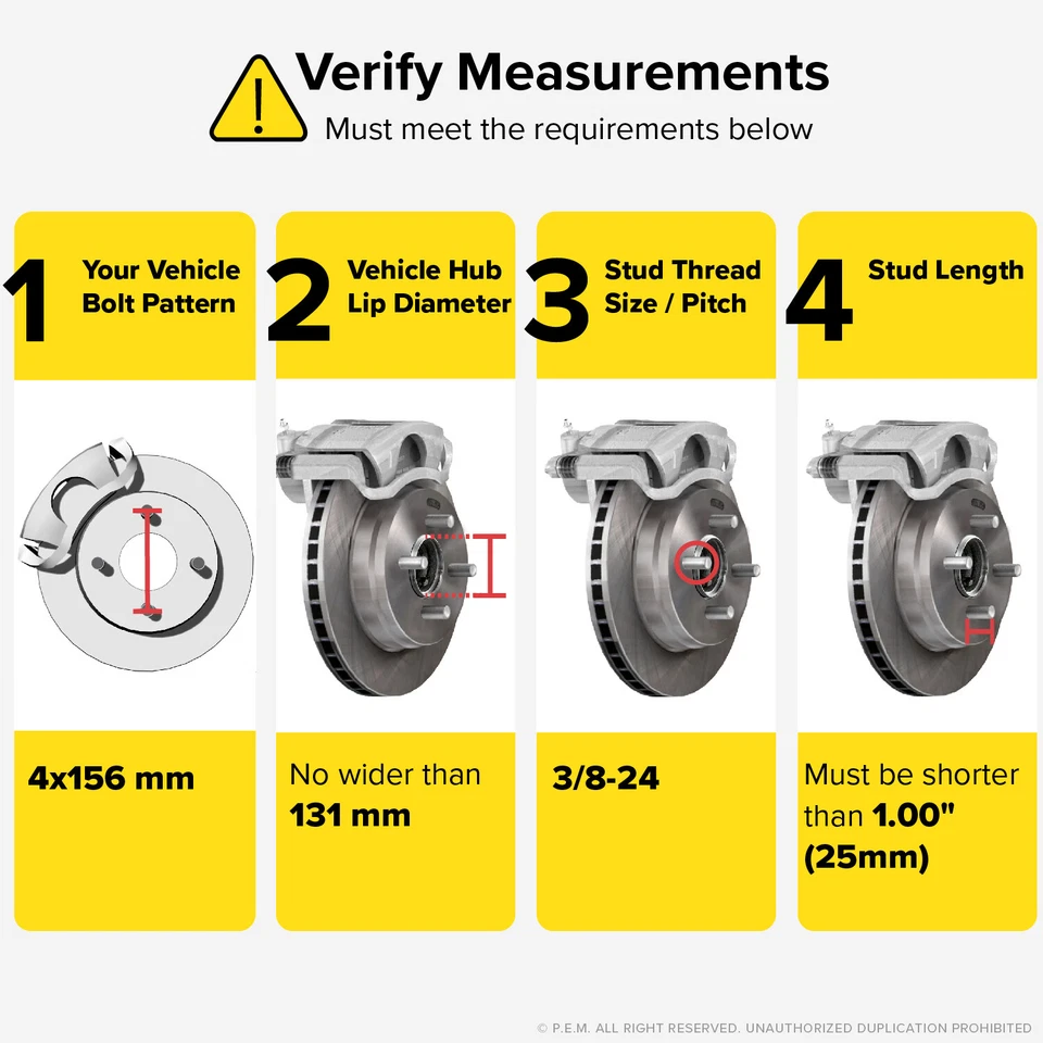 2 piezas espaciadores de rueda de 1" de espesor ATV 4/156 para 4x156 Polaris 3/8" pernos tuercas cónicas Foto 3 de 4
