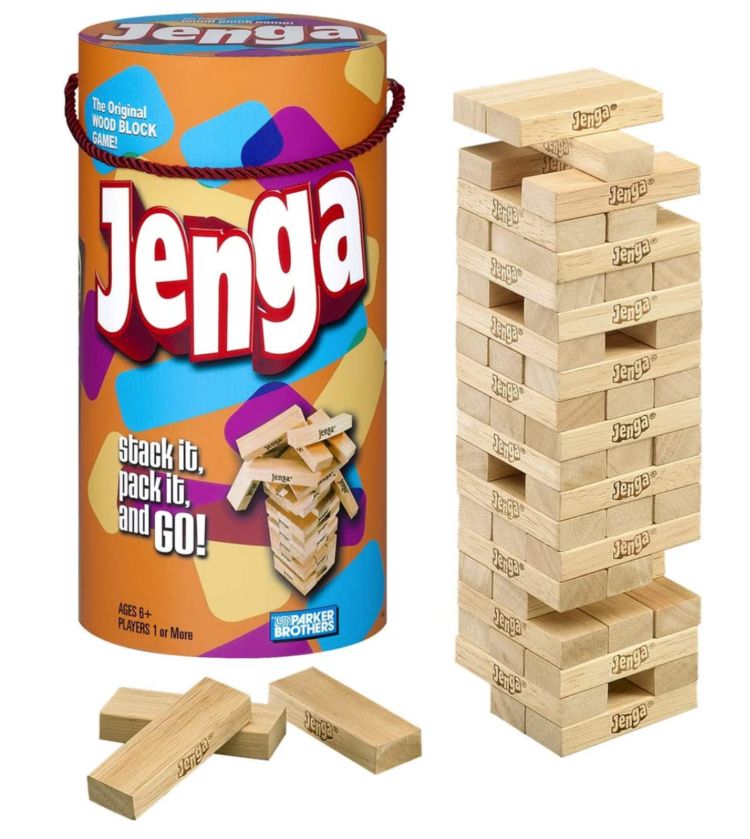 Jenga Game Wooden Blocks Stacking Tumbling Tower Game NEW in Open/Damaged  Box