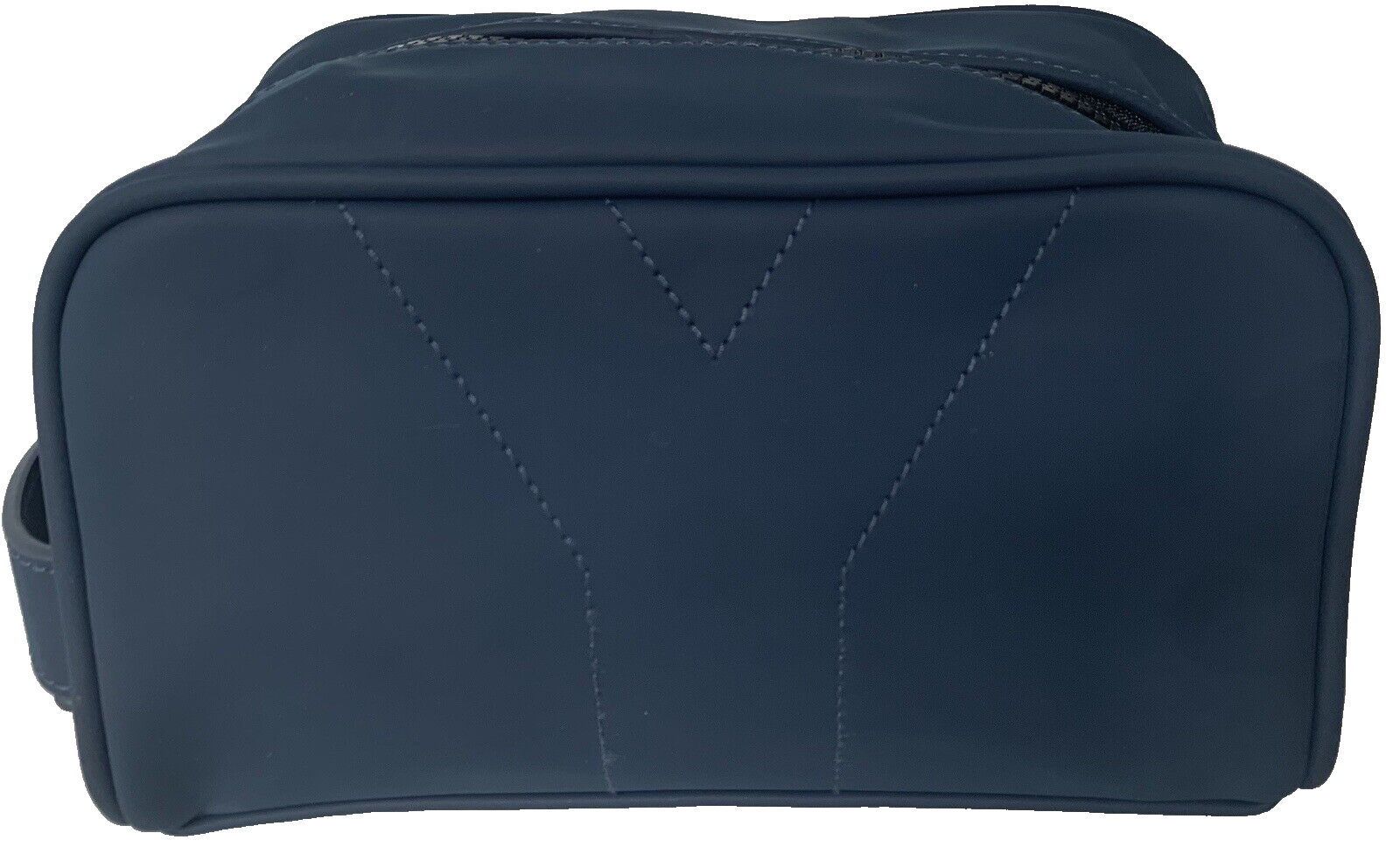 Borsa doppia da viaggio Yves Saint Laurent YSL Parfums Y Pouch blu ardesia ecopelle