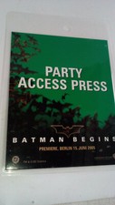 BATMAN Begins Presseausweis zur Premieren-Party in Berlin 2005 absolute Rarität