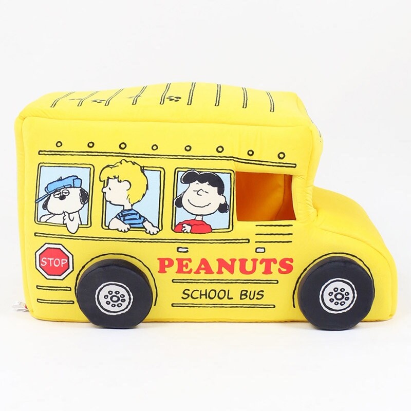 PEANUTS Snoopy Dog Cat House Cushion Bus Yellow Pet House