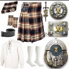 Scozzese Uomo 10 Pezzi Antico Kilt Sporran Kilt Completo Matrimonio Kilt Set