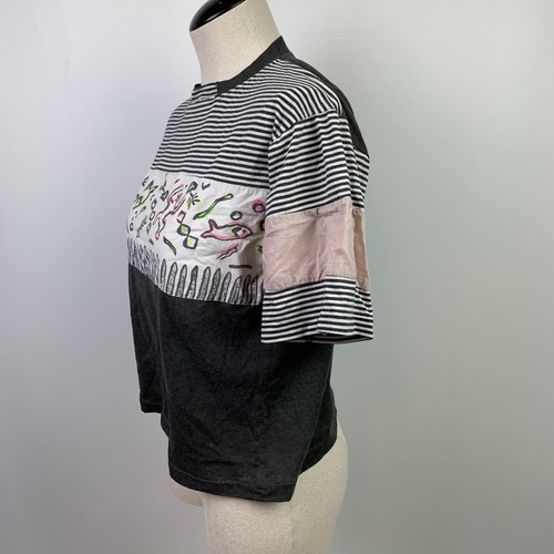 Vintage 70s Women’s crop top boxy shirt size L funky unique Aztec Print - Picture 3 of 6