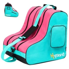 Roller Skate Bag, Breathable Ice Skate Bag with Adjustable Shoulder Mint Green