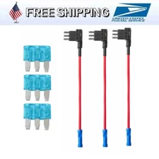 3pcs Car Fuse Tap Add a Circuit Adapter 12V & 3pcs 15A Micro3 ATL Blade Fuse