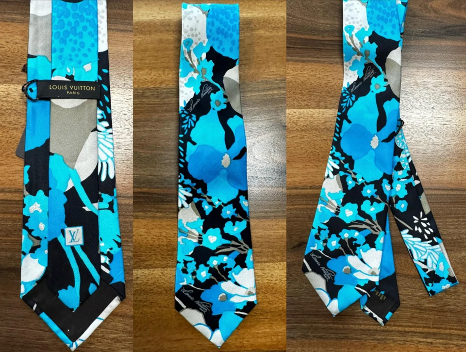 LOUIS VUITTON CLASSIC TIE KRAWATTE SILK RARE RETRO SEIDE MADE IN ITALY NEW - Bild 2 von 4