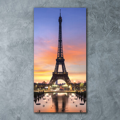 Wand-Bild Kunstdruck aus Acryl-Glas Hochformat 60x120 Eiffelturm Paris