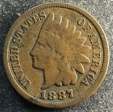 1 Cent 1887 USA “Indian Head Cent” KM#90a K120823E