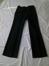 Vtg 70's Disco Men's Black Poly Sansabelt Jaymar Flare Leg Slacks Pants 32"x31"