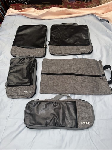 Bagail 5 Set Compression Packing Cubes Travel Accessories Expandable Grey