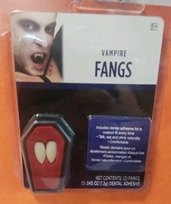 Halloween Costume Adult Realistic Vampire Fangs Custom Fit w/dental adhesive NWT