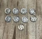 Lot of 9 Mercury Silver Dimes | 90% Silver | Mixed Dates | Circulated