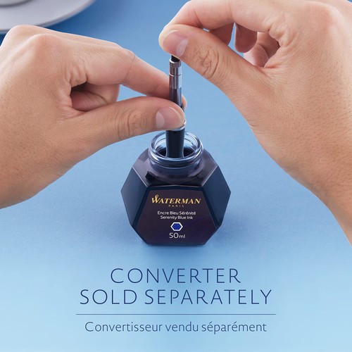 50ml Serenity Blue Fountain Pen Ink Glass Bottle Bold Smooth Flow Reffillable US - Picture 5 of 8