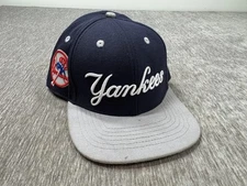 New York Yankees Hat Cap Snap Back Script MLB Baseball Cooperstown Mens