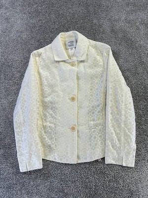 Akris x Bergdorf Goodman Jacket Womens 3 Ivory Cotton *