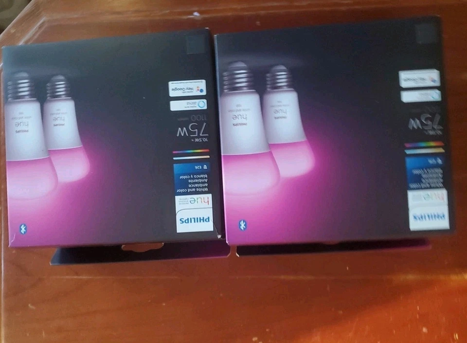 Philips Hue White and Color Ambiance E26 75W 1100 Lumen LED Smart Bulbs 2 Pack - Image 3 of 4