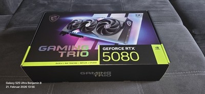 MSI GeForce RTX 5080 16G GAMING TRIO OC 16GB GDDR7 Grafikkarte, 1x HDMI, 3x DP