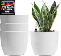 SelbstwäSsernder Blumentopf Set 4Er Weiß Pflanzenpflege Mit Wasseranzeiger