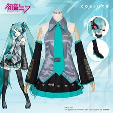 Hatsune Miku Costume Set ML Cosplay Satin Official Cute Used Japan