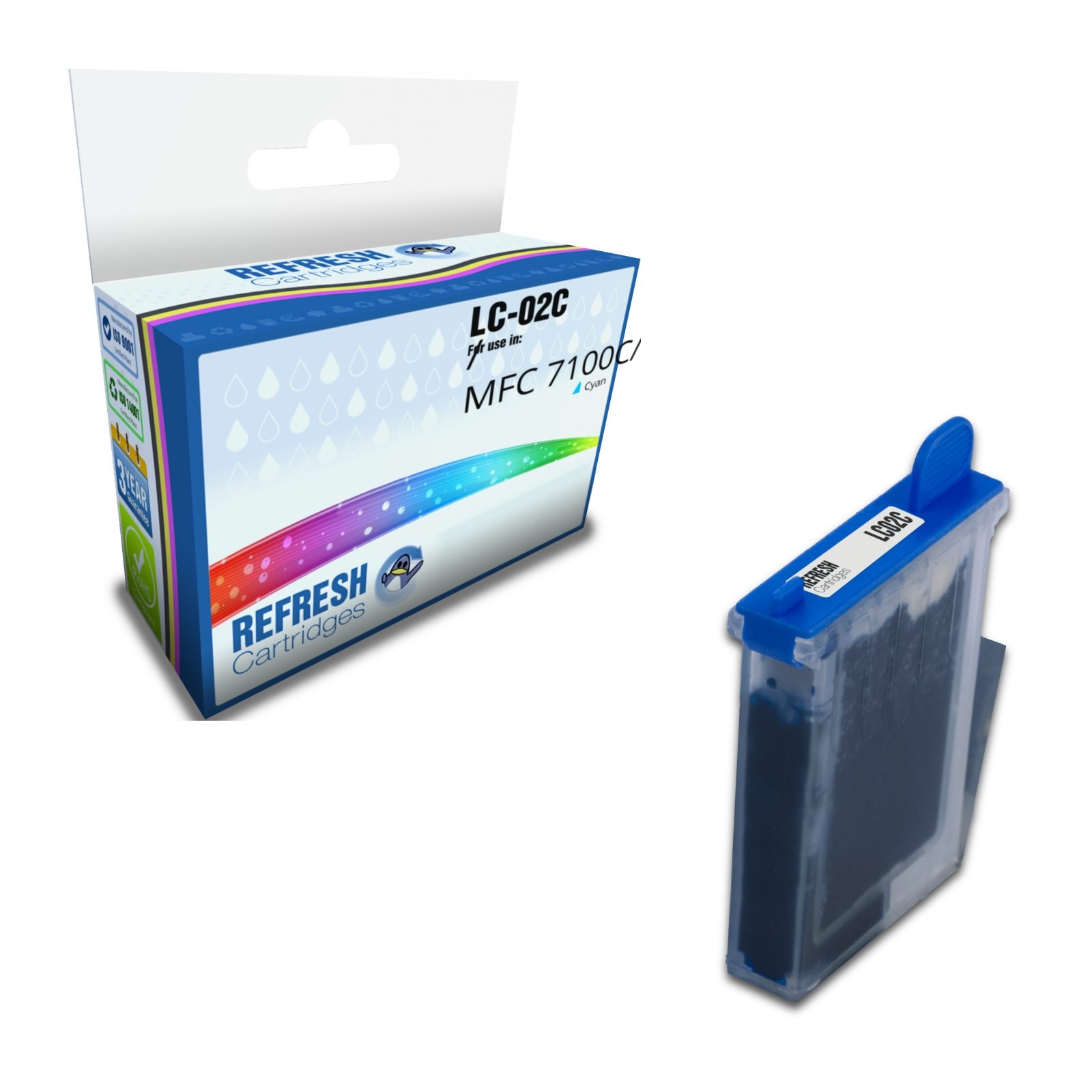 Refresh Cartridges Cyan LC-02C Ink Compatible With Brother Printers