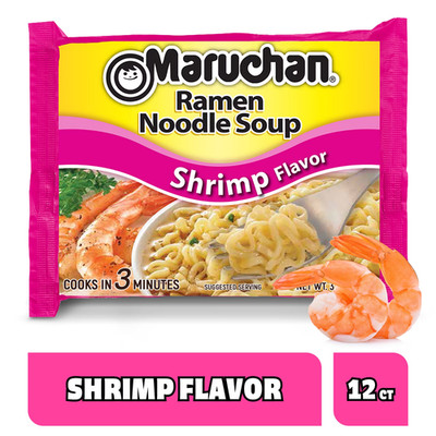 Maruchan Shrimp Flavor Ramen Noodle Soup, 3 Oz [Pack of 12]
