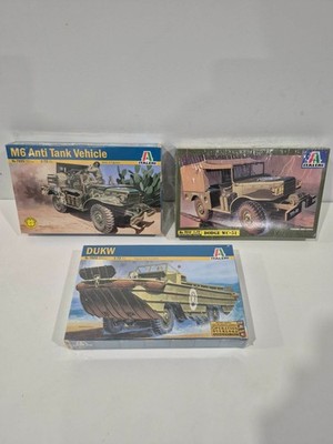 Italeri 1/72 Scale Allied Vehicles - DUKA, M6 Anti Tank, Dodge WC-51 Model Kit