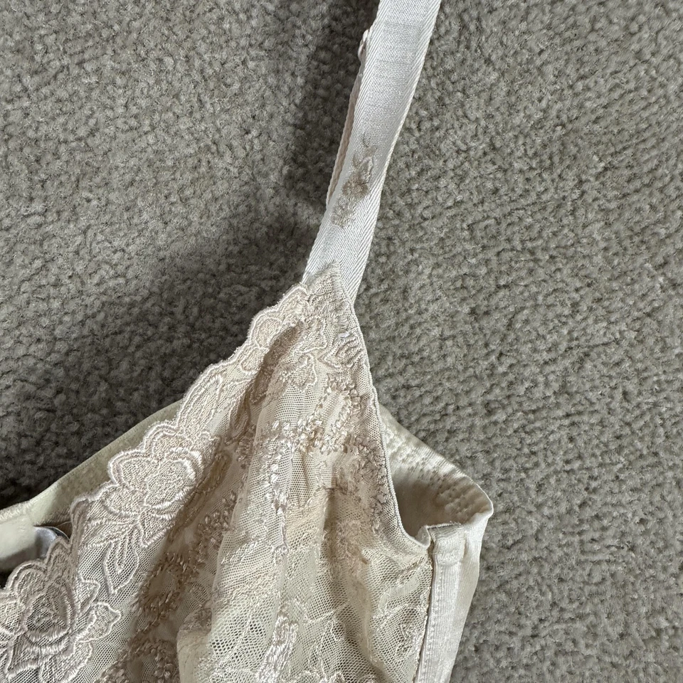 Sujetador Wacoal Mujer 34D Beige Encaje Transparente Con Aros Floral Bordado Lencería Foto 3 de 4