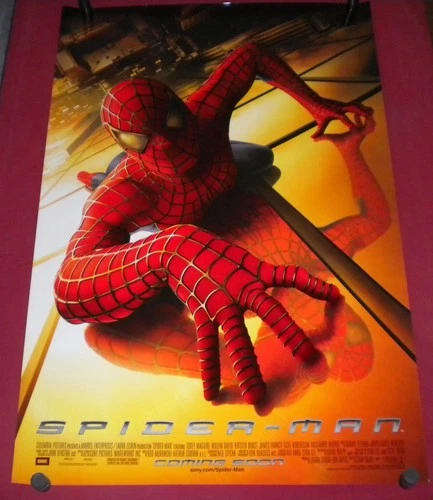Spider-Man Movie Poster 27x40 D/S Original  Glossy  Toby Maguire   Kirsten Dunst