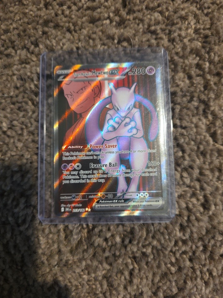 Pokémon Team Rocket's Mewtwo ex 213/182 Destined Rivals Full Art SR NM