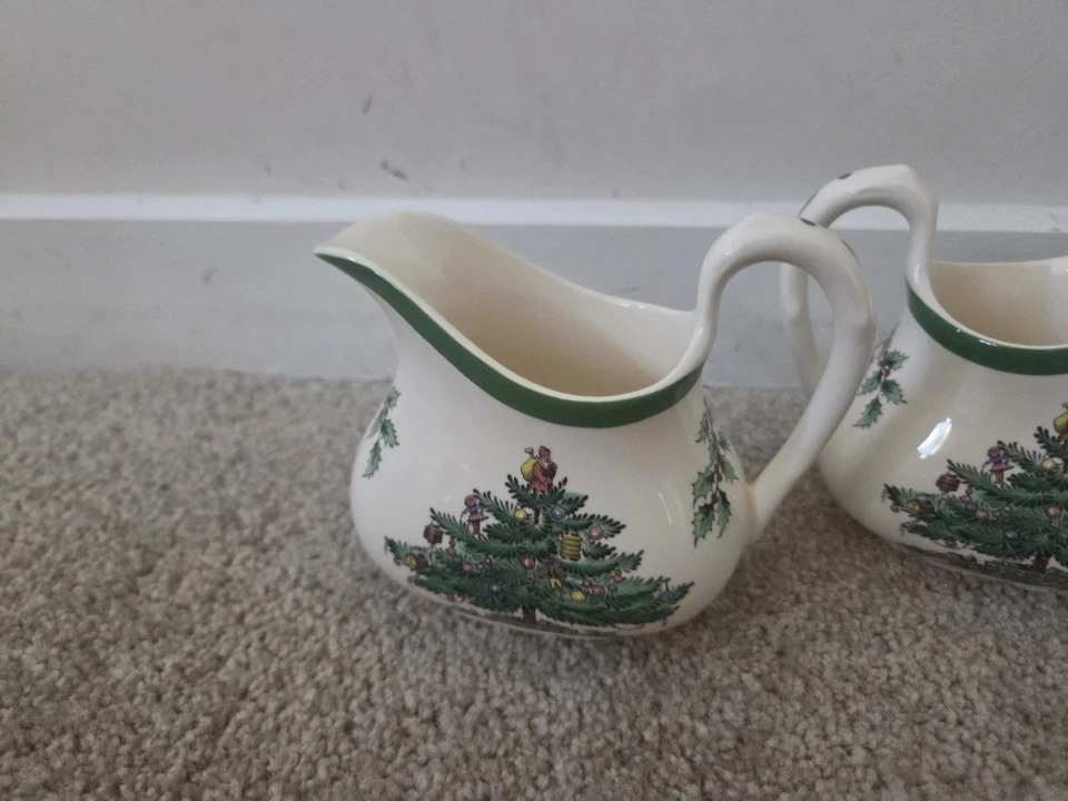 X2 Spode Christmas Tree Cream Milk Jug 0.2ltr. VGC Vintage China  - Image 3 of 4