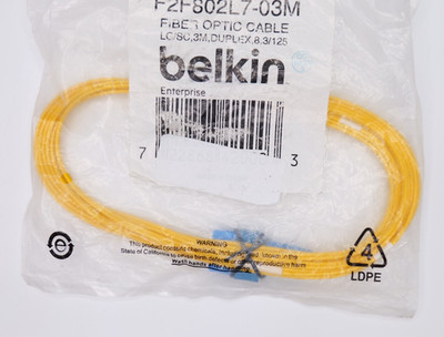 Belkin F2F802L7-03M 9.75 ft. Singlemode SC/LC Duplex, 8.3/125