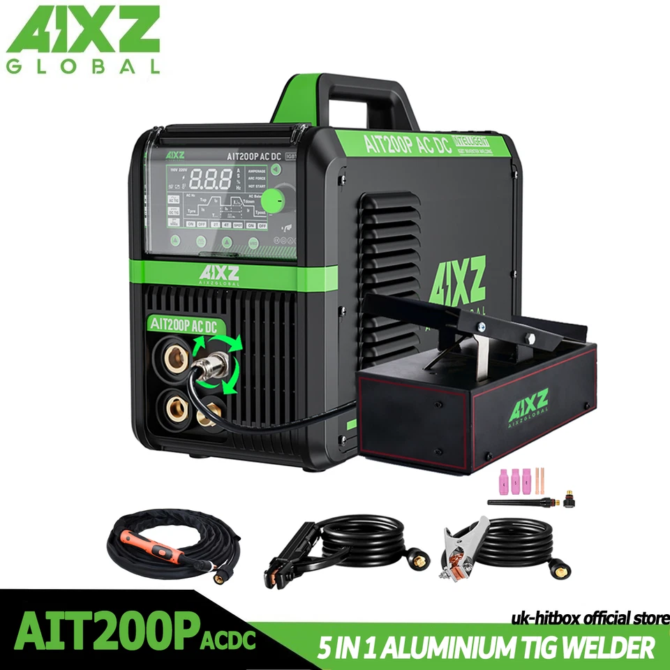 AIXZ 200Amp Aluminium AC DC 5IN1 TIG Welder IGBT Pulse TIG/MMA Welding Machine