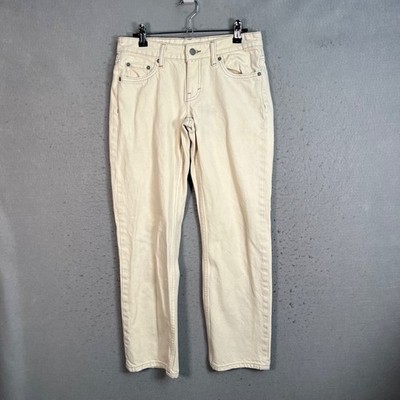 Weekday Womens Size 25 x 30 Arrow Low Straight Jeans Beige Cotton Denim