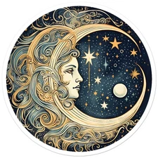 Moon Stars Planet - Vinyl Decal Sticker - Car Window Laptop - ebn9707