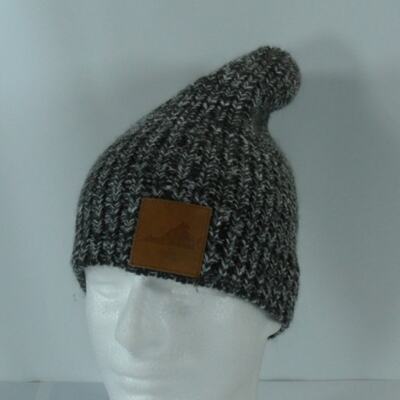 Gertex Adult One Size Gray Knit Virginia Patch 100% Acrylic Beanie Cap Hat