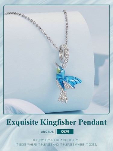 Voroco Women 925 Sterling Silver Exquisite Kingfisher CZ Charm Jewelry Bracelets - Picture 17 of 17