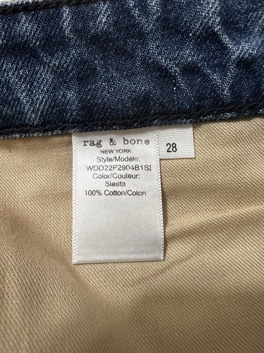 Rag & Bone Peggy Straight Jeans Mid- Rise Women’s Color Siesta Size 28 - Picture 5 of 8
