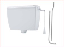 cassetta di scarico wc esterna alta con tubo sciacquone bagno water catenella