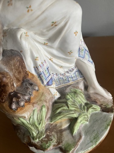 Antique 13.5" French Bisque Porcelain Figurine Letu & Mauger Statue Hebe Jupiter - Picture 11 of 15
