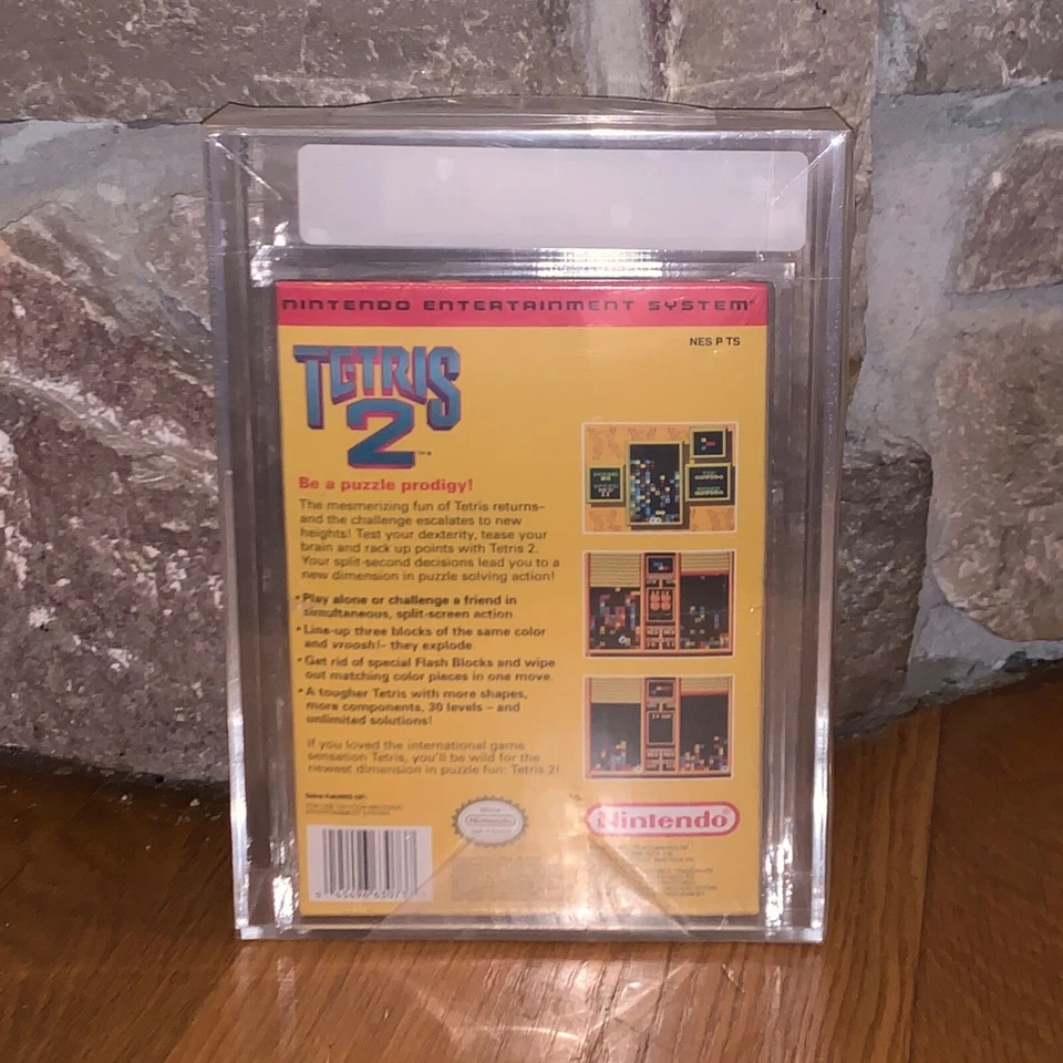 New 1993 Tetris 2 Factory Sealed H-Seam Unopened NES Game in Box VGA 80+ Silver - Image 3 of 3
