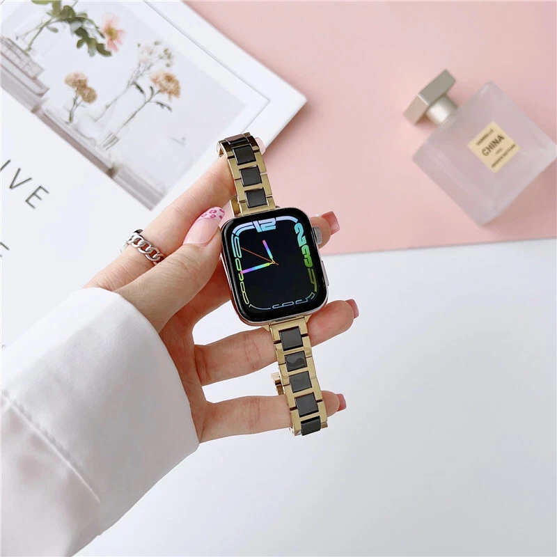 Stainless Steel Ceramics Slim Band Strap Bracelet for Apple Watch Series 8 7 6 5 - Image 3 of 4