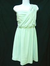 BANANA REPUBLIC BR Monogram Womens Mint One Shoulder Bridesmaid Goddess Dress 10
