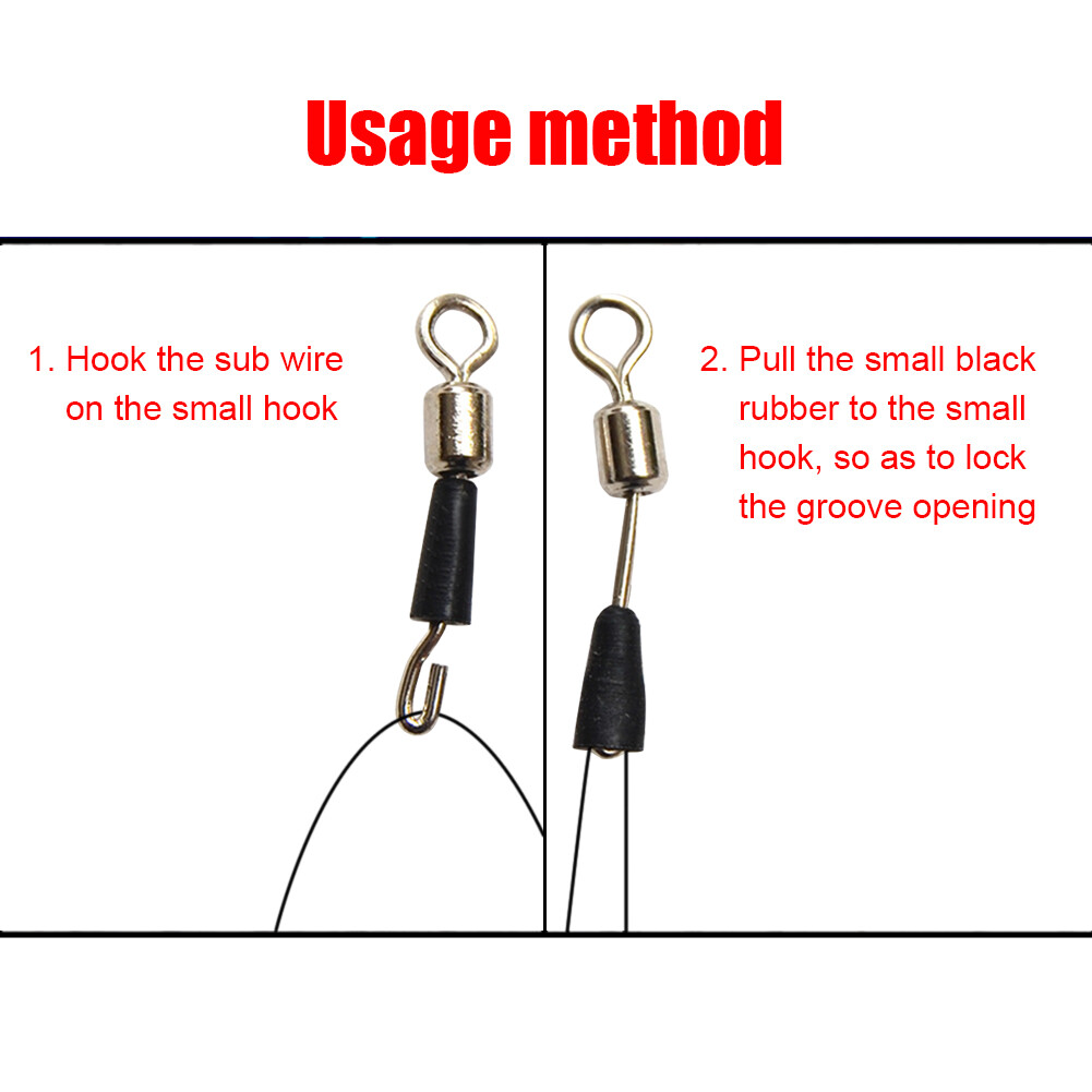 50x Fishing Bearing Rolling Swivel Solid Ring Fast Link Hook Connectors