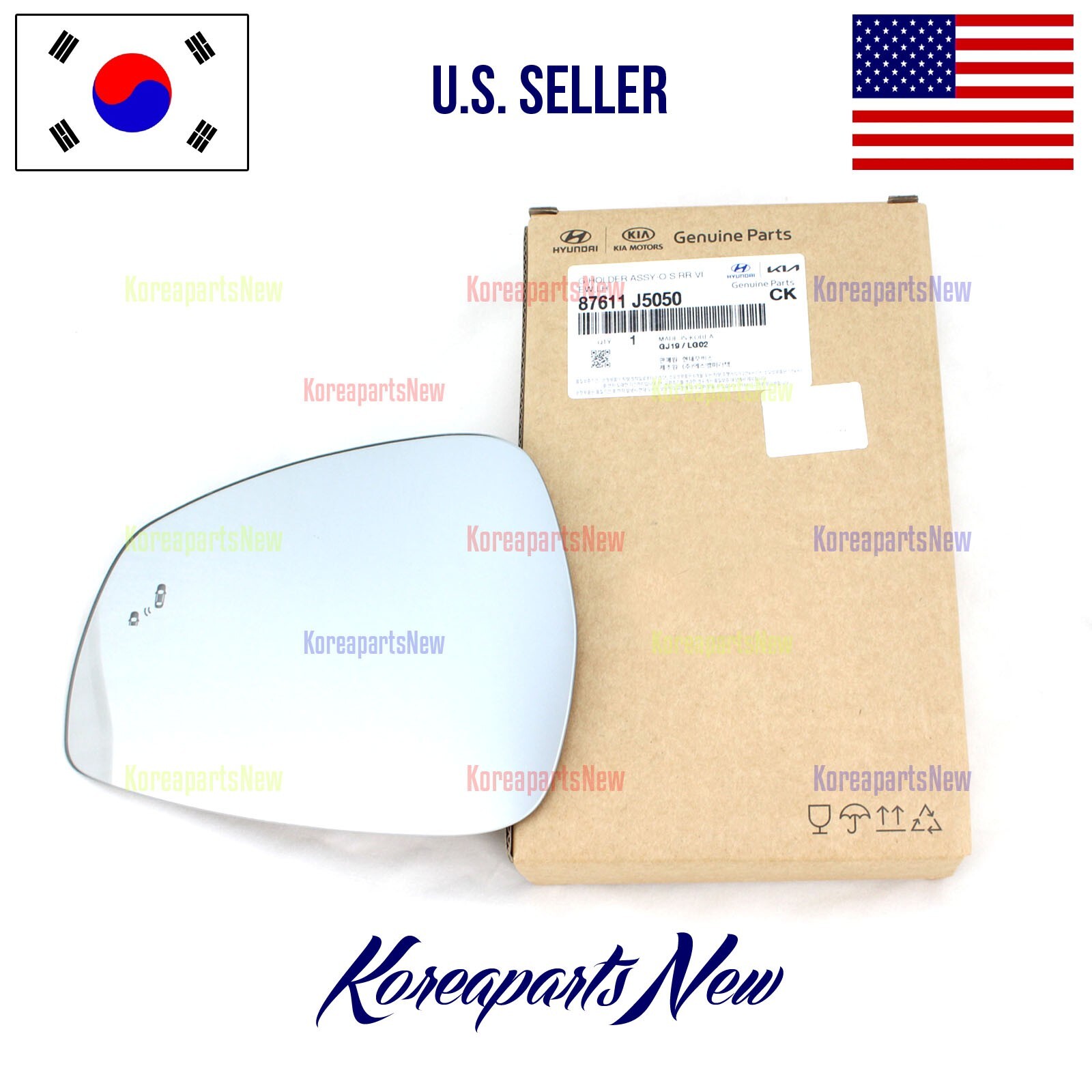 OEM Kia Stinger 2018-2023 Left Driver Side Mirror Glass Holder HTD BSD-image