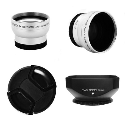 0.45x Wide,2x Tele lens, Hood 37mm for Olympus PEN E-PL3/E-P3/E-PL2E-PM1,14-42mm