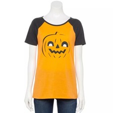 Great Pumpkin Orange T-Shirt Tee Sz L Jack O Lantern Halloween Short Sleeve New