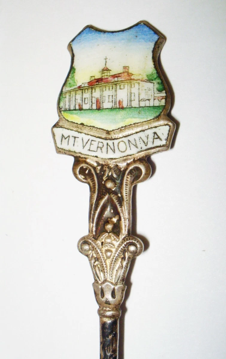 VINTAGE CZECH ART DECO ENAMEL SPOON VICTORIAN DESIGN NR