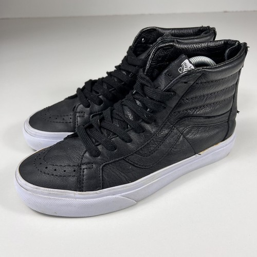 Vans Black Premium Leather SK8 Hi 
