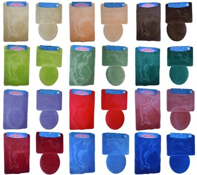 Badgarnitur 3 Teilig Badematte Bad Set 85x55cm Hange Wc Delfin Eckig Ebay